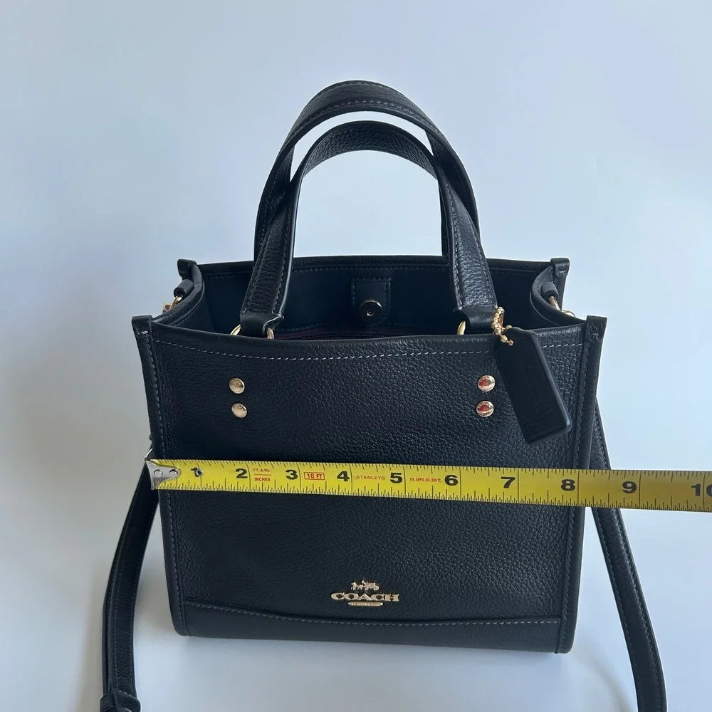 Coach‎ Dempsey Tote 22 Black Pebbled Leather Shoulder Bag Excellent